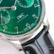 Swiss Grade IWC Schaffhausen Annual Calendar ZF 52850 Green Dial Black Leather Strap (2)_th.jpg